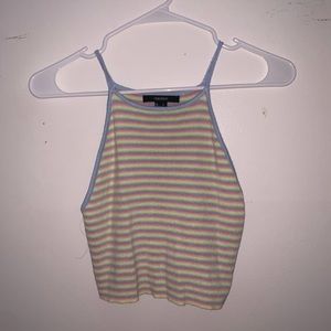 pastel stripe crop halter top-small
